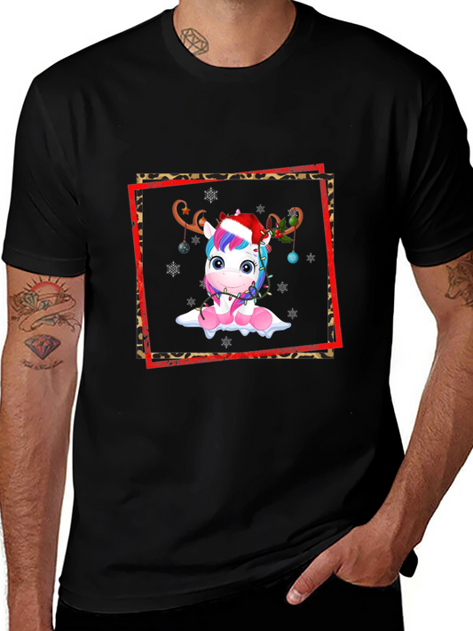 Unicorn Christmas Graphic T-Shirt - Festive Holiday Tee