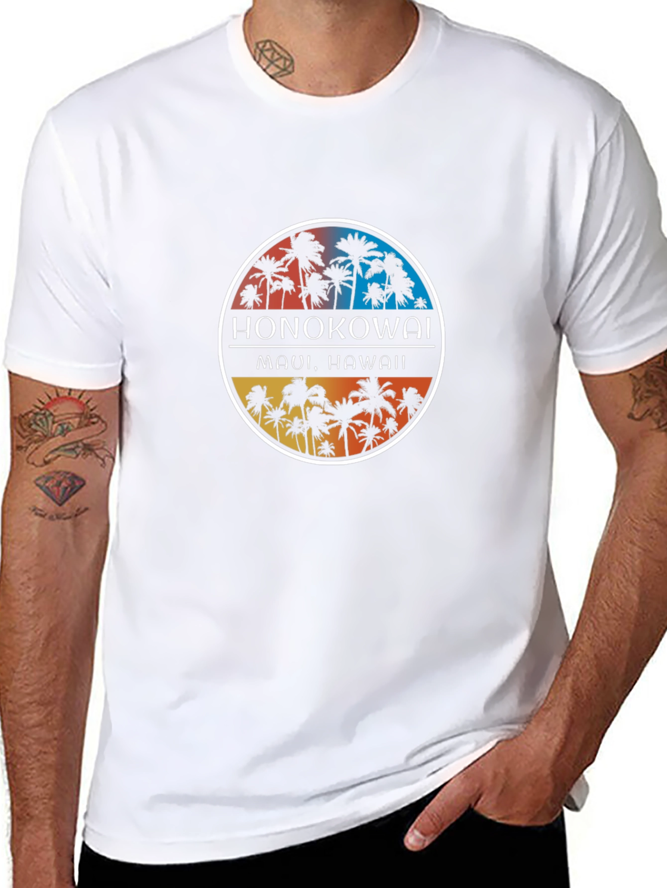 Honokowai Maui Hawaii Palm Tree Graphic Tee