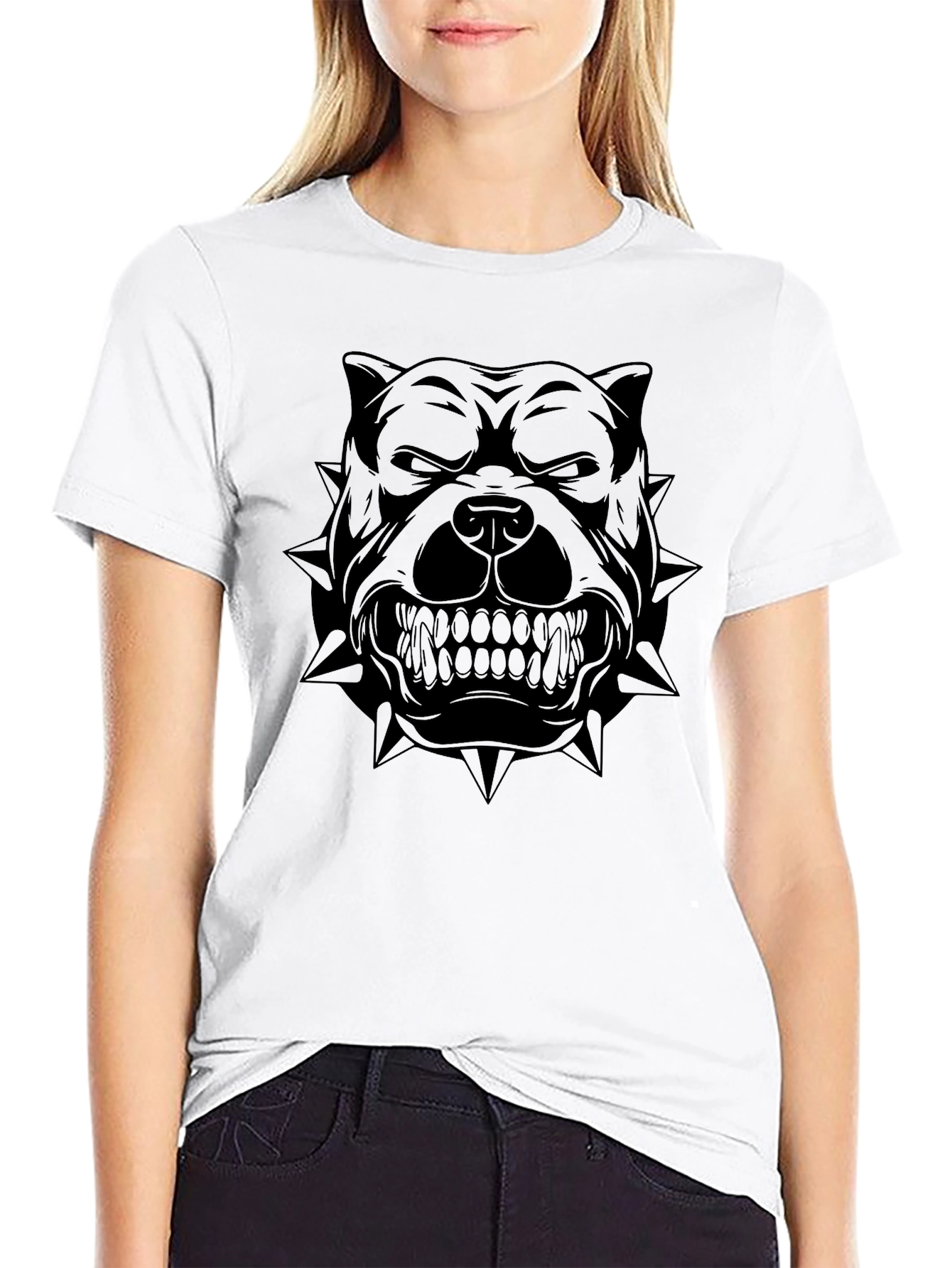 Mens Black Pitbull Graphic T-Shirt