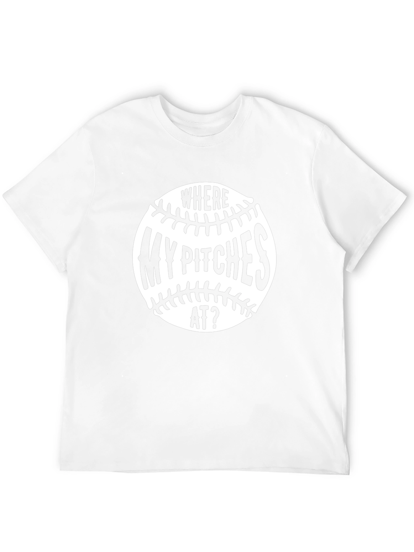 Funny Baseball T-Shirt - Where My Pitches At?