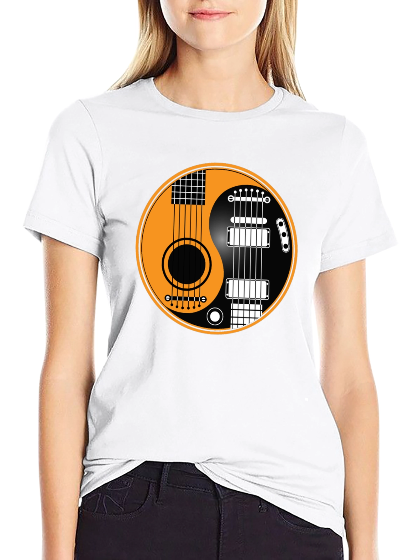 Yin Yang Guitar T-Shirt - Musical Harmony Tee