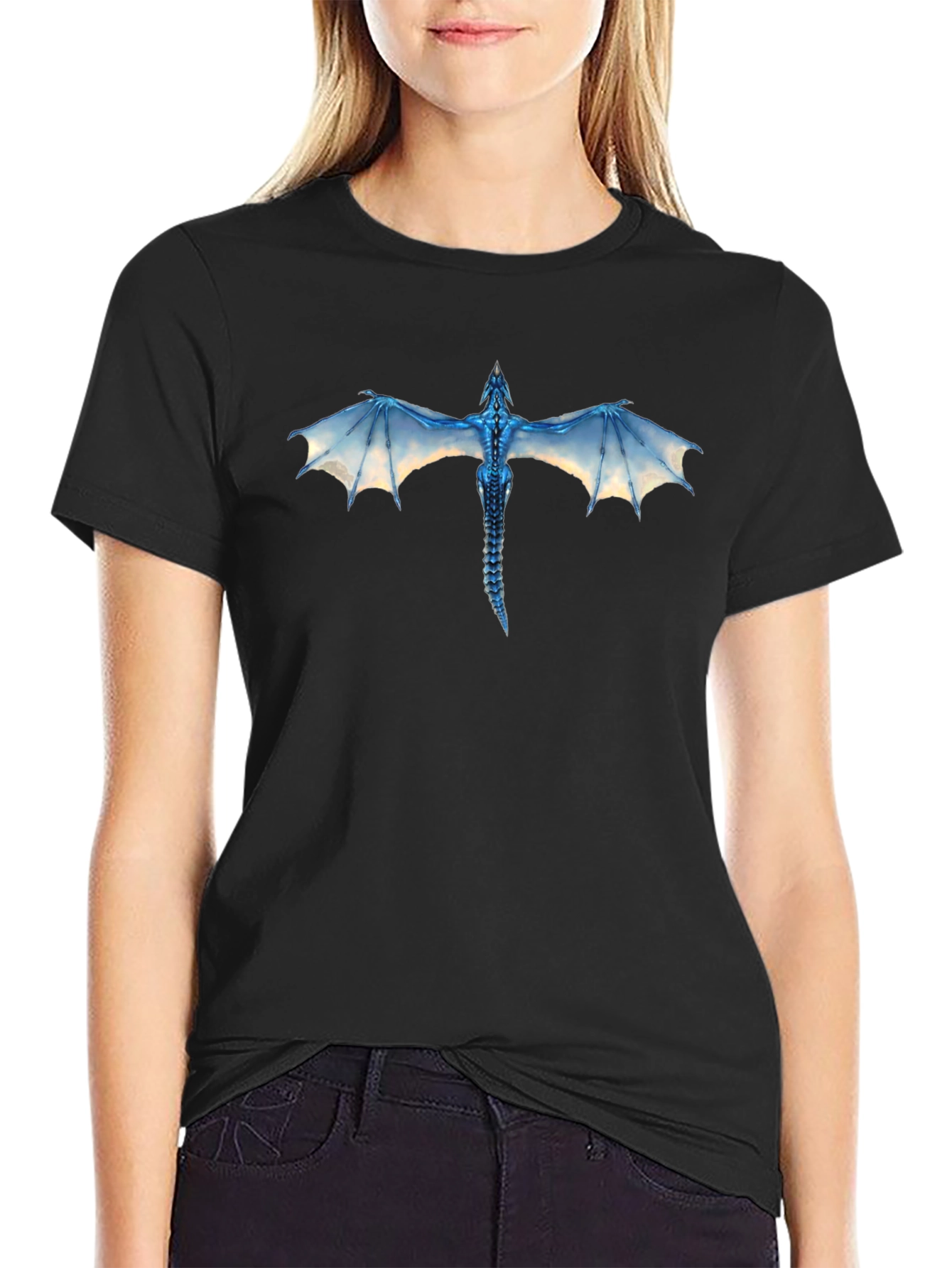Dragon Graphic Print Crew Neck T-Shirt