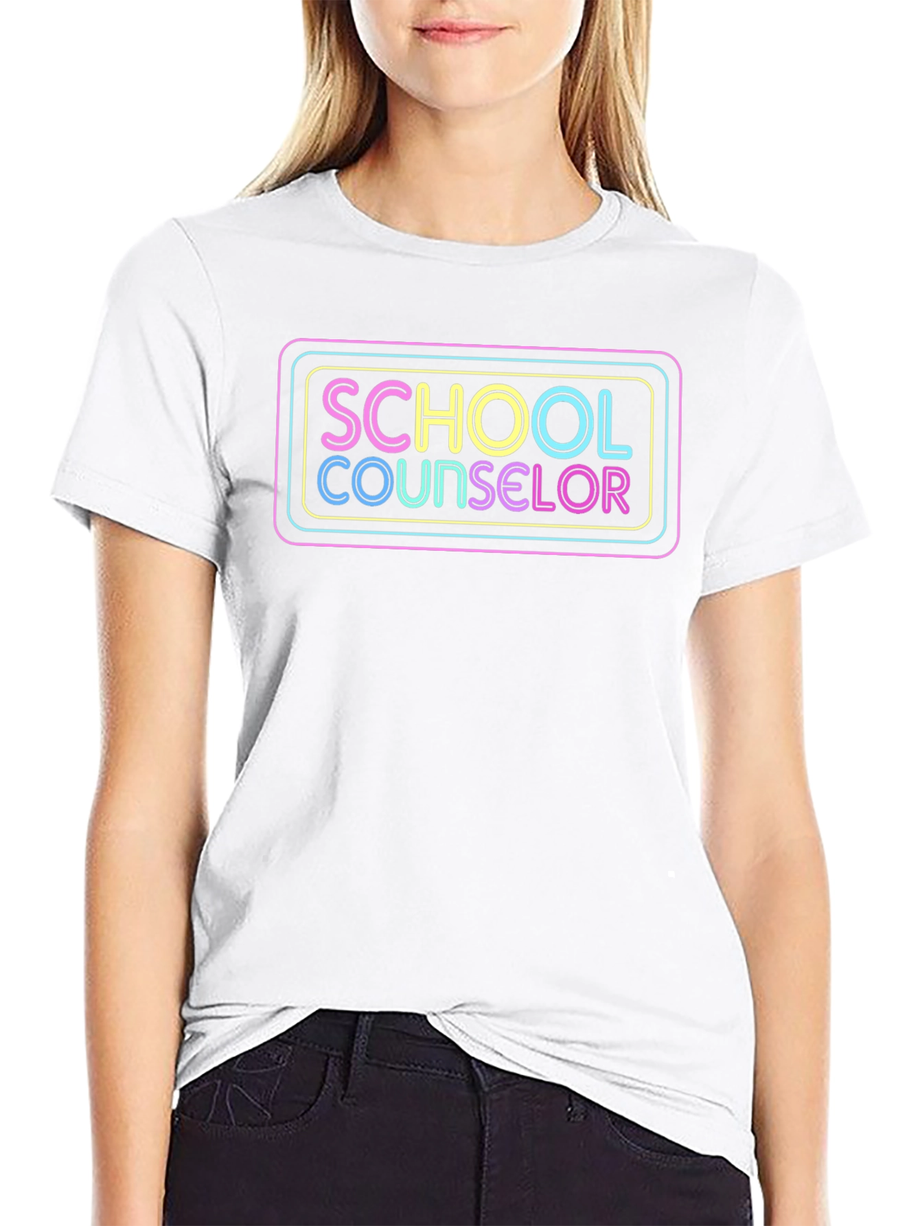 School Counselor Neon Graphic T-Shirt
