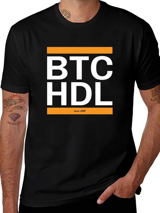 BTC HODL Black Cotton Graphic T-Shirt