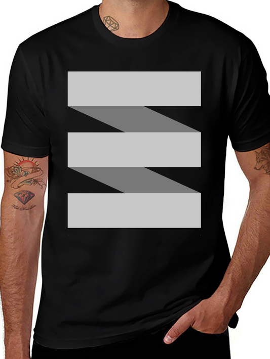 Abstract Ribbon Design Black T-Shirt