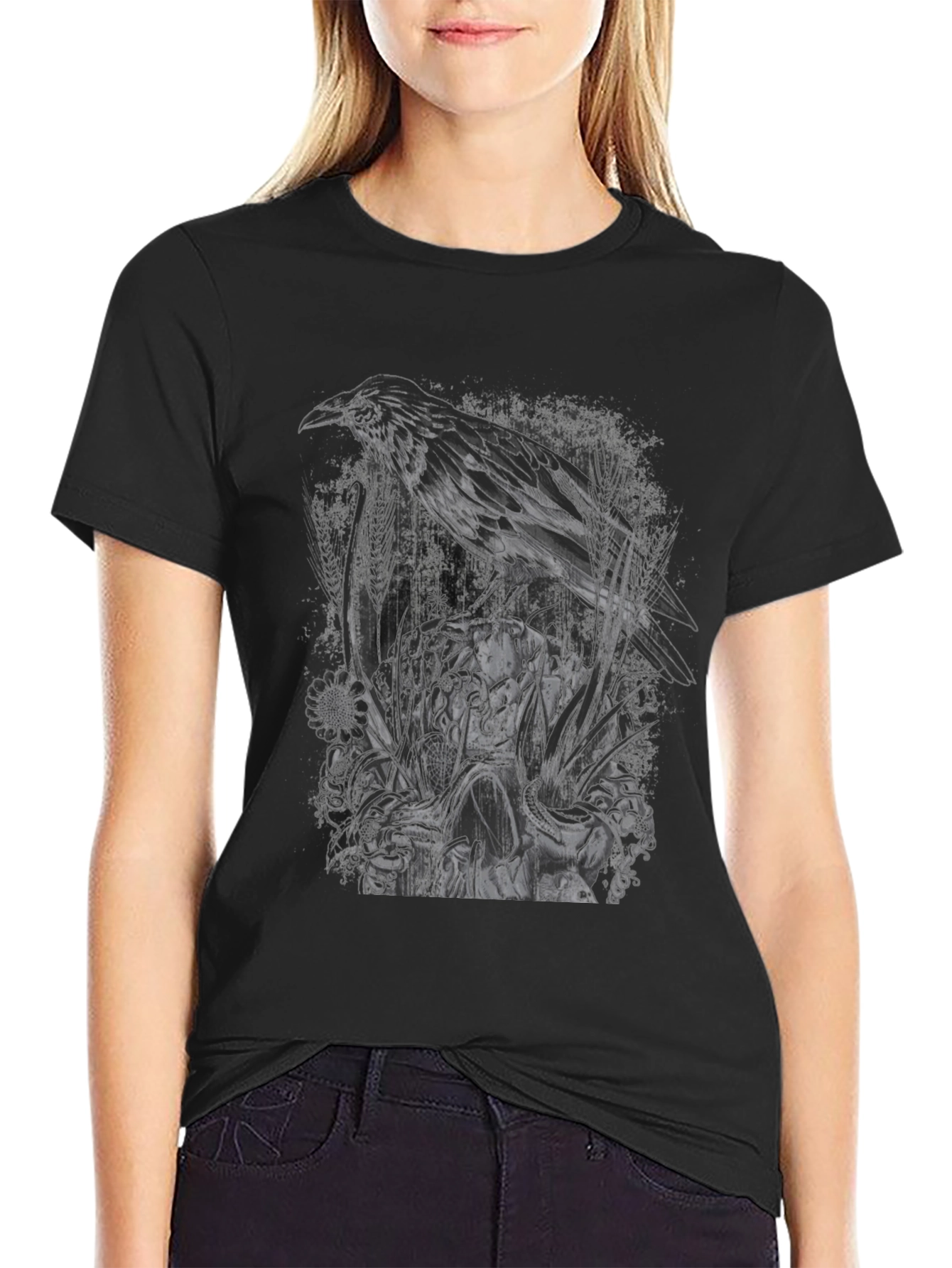 Raven Graphic T-Shirt - Dark & Edgy Design