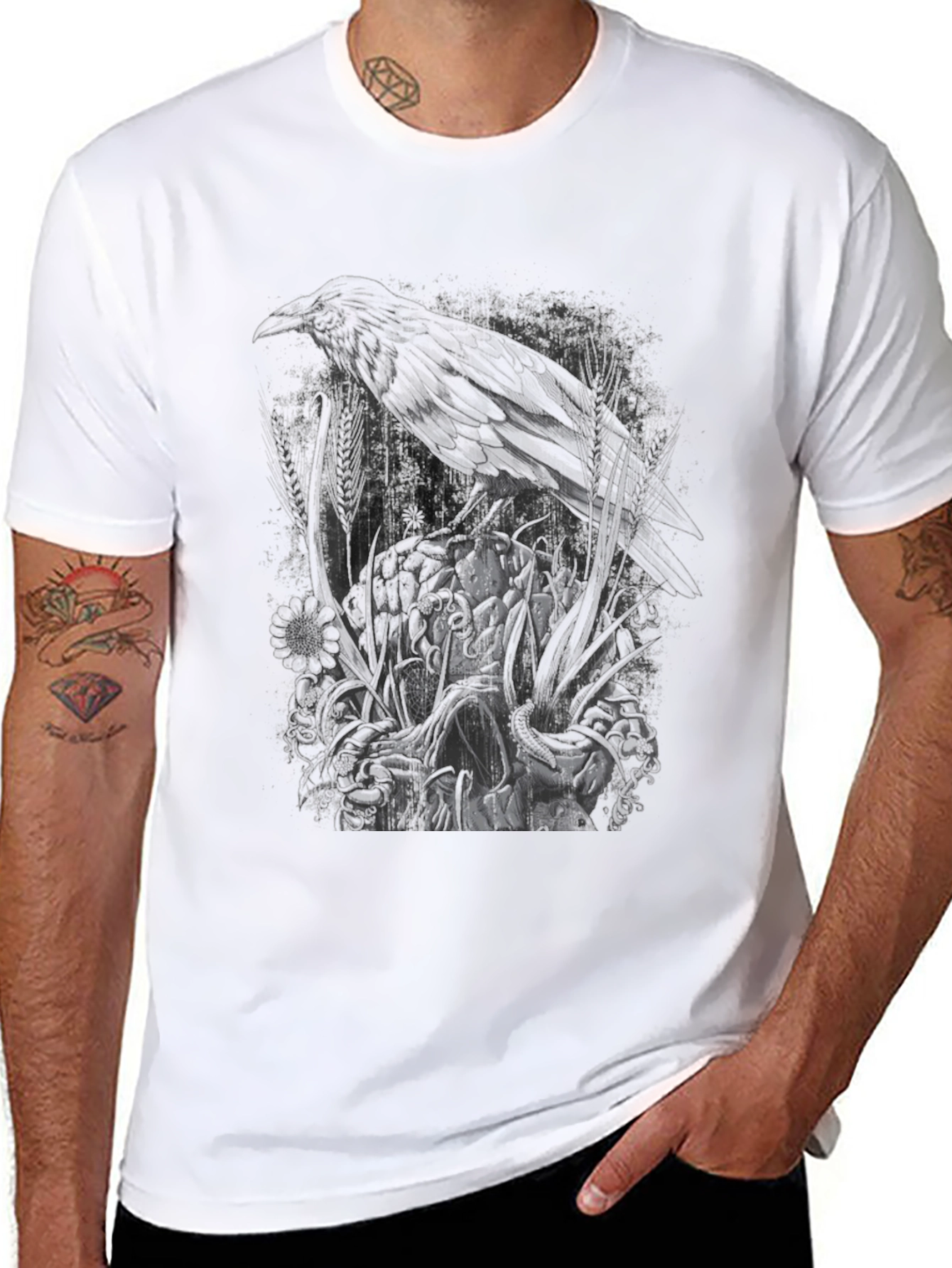 Raven Graphic T-Shirt - Dark & Edgy Design