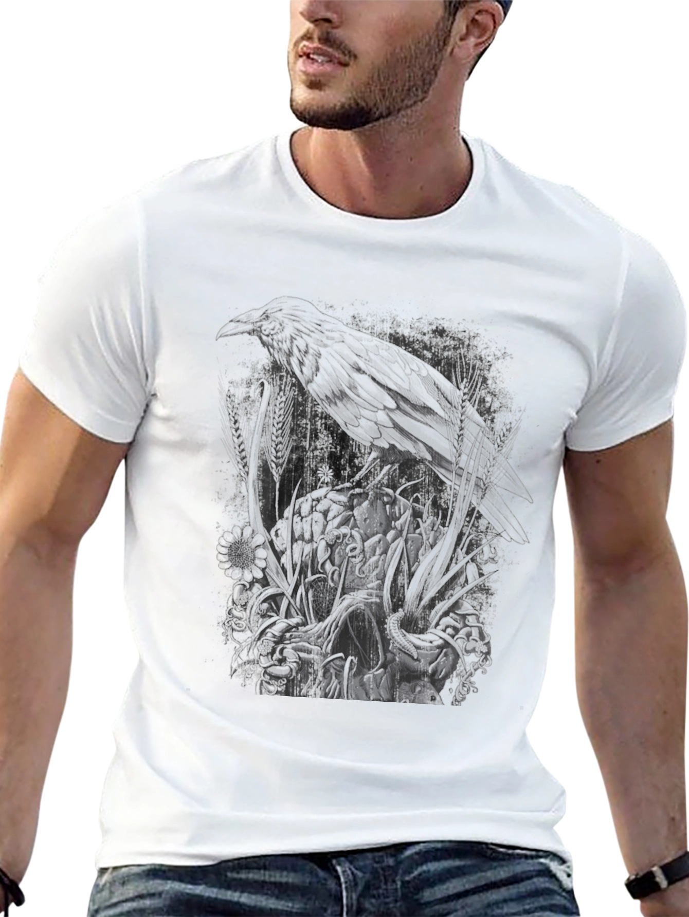 Raven Graphic T-Shirt - Dark & Edgy Design