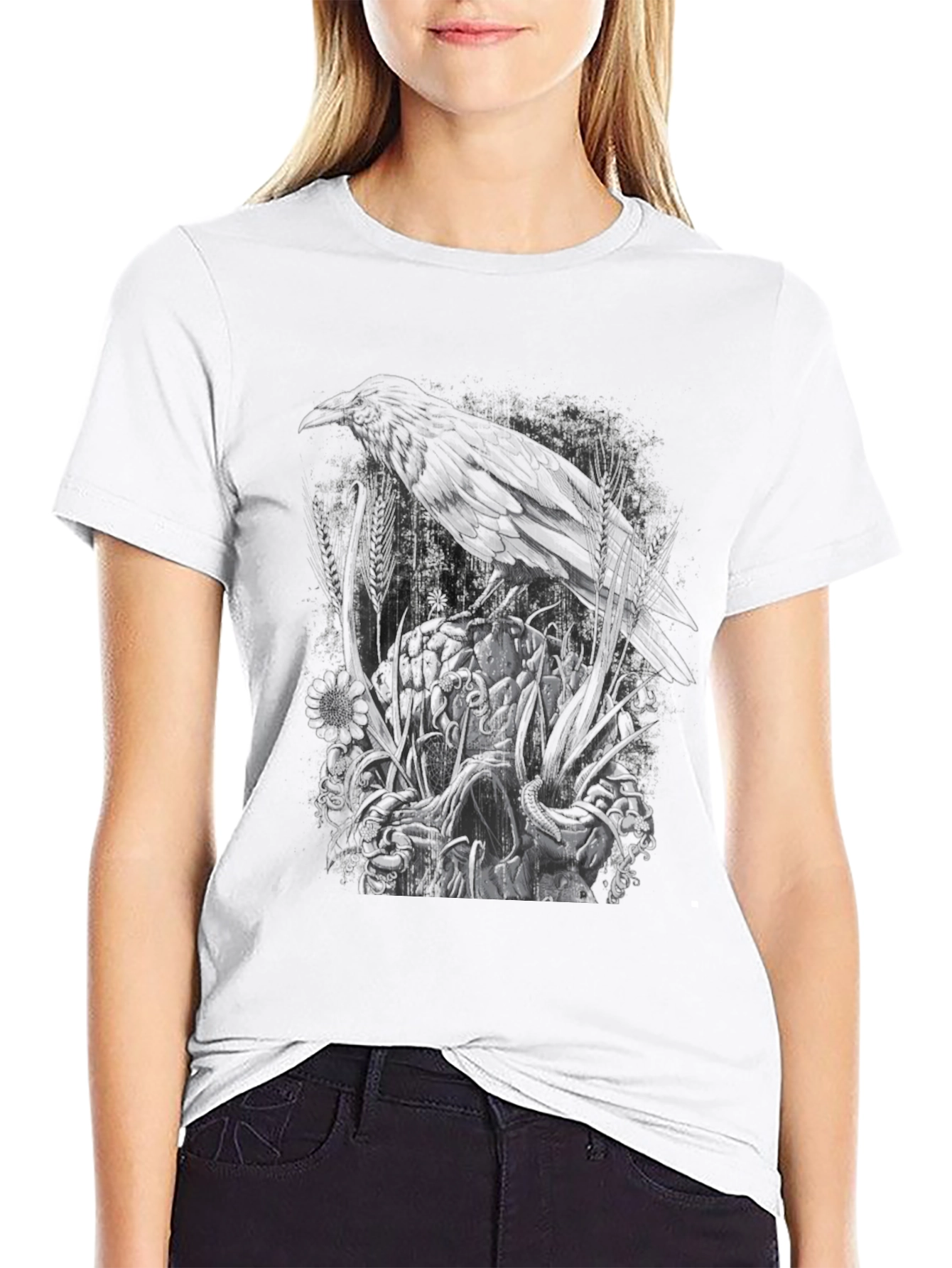 Raven Graphic T-Shirt - Dark & Edgy Design