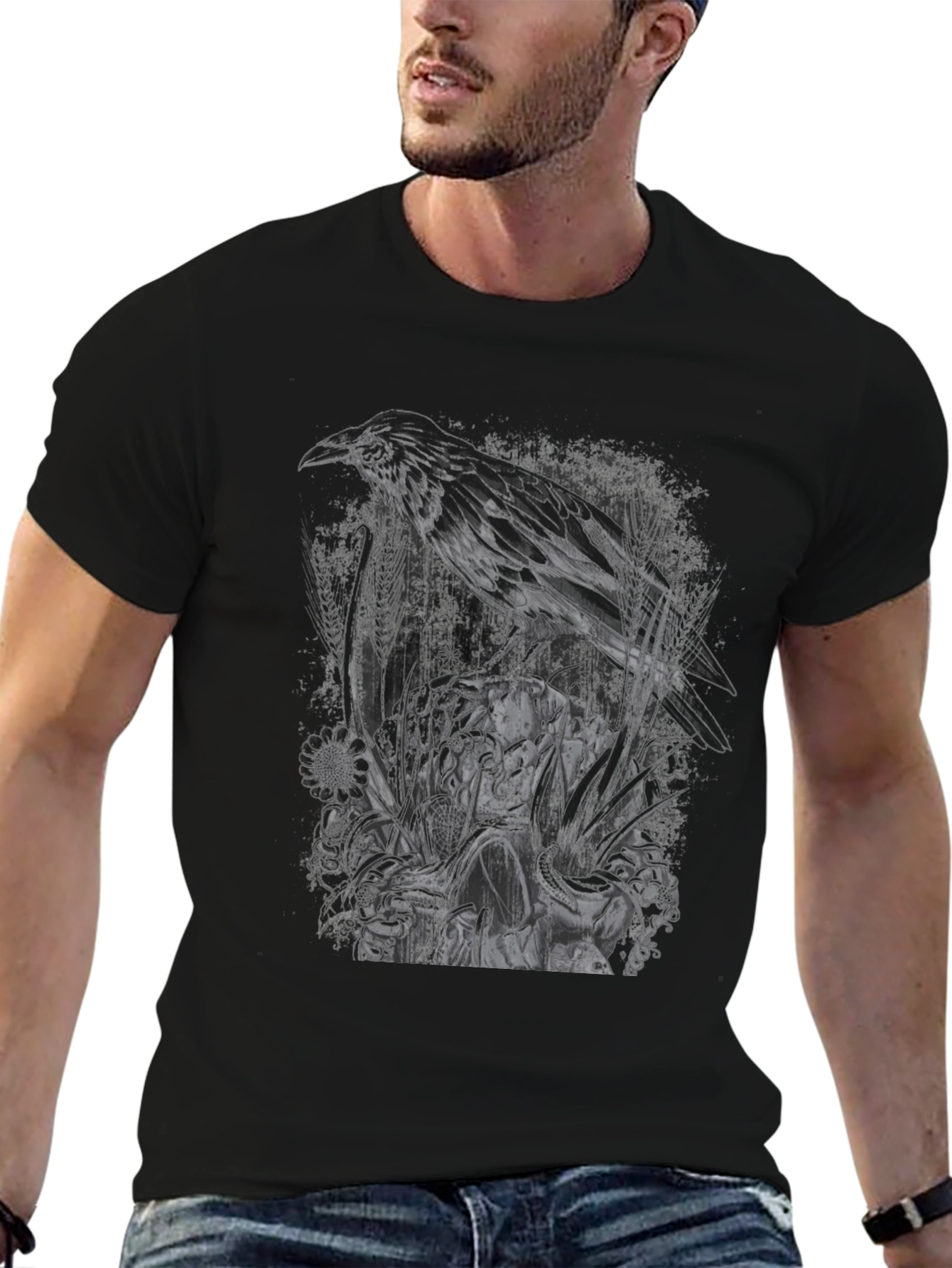 Raven Graphic T-Shirt - Dark & Edgy Design