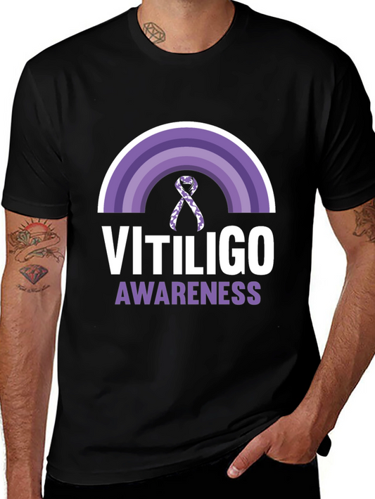 Vitiligo Awareness T-Shirt Purple Ribbon Design