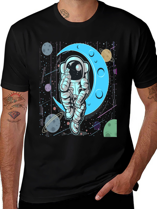 Astronaut Moon Graphic Tee - Space Dreamer