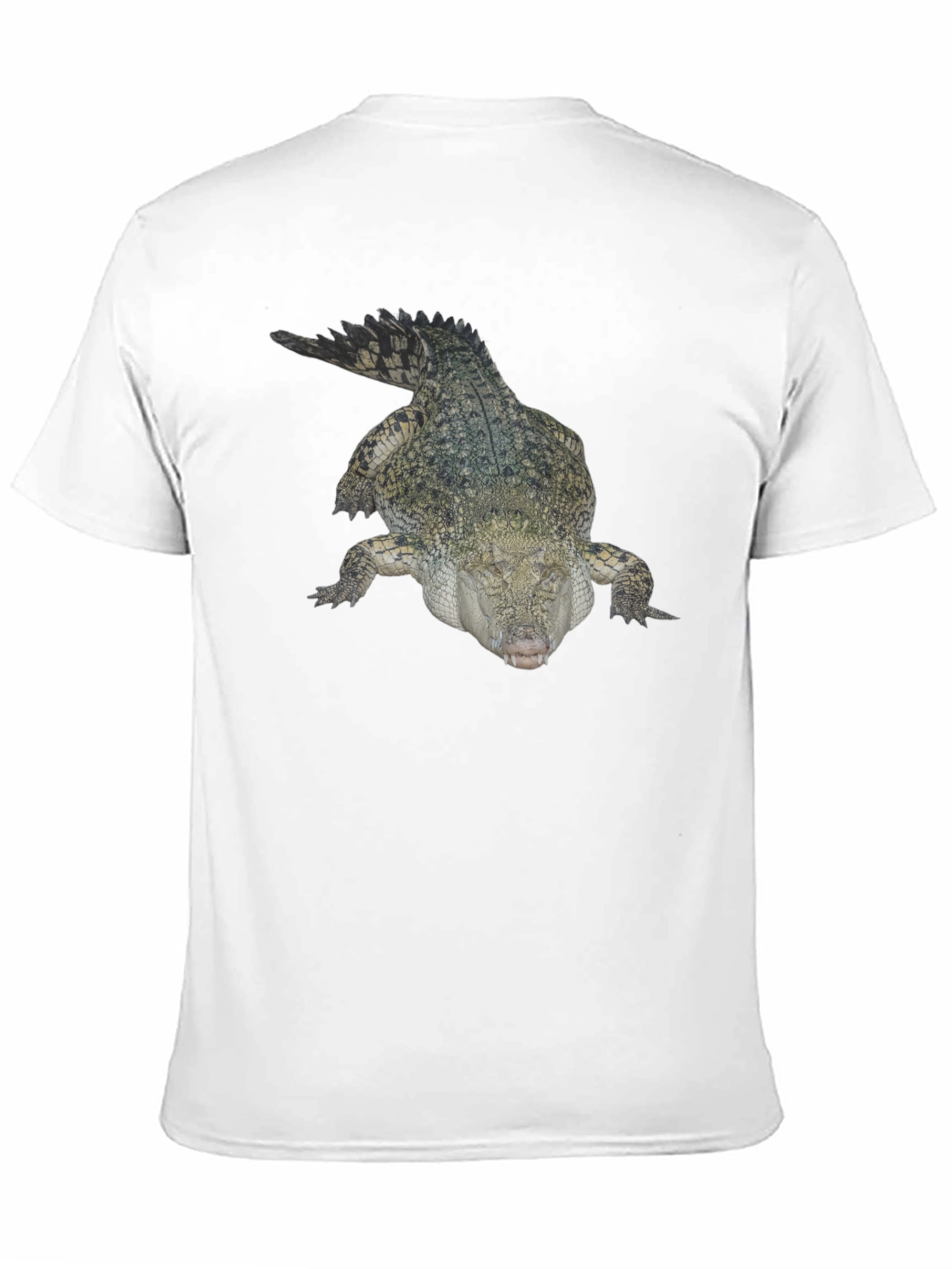 Crocodile Print T-Shirt - Black Cotton Tee