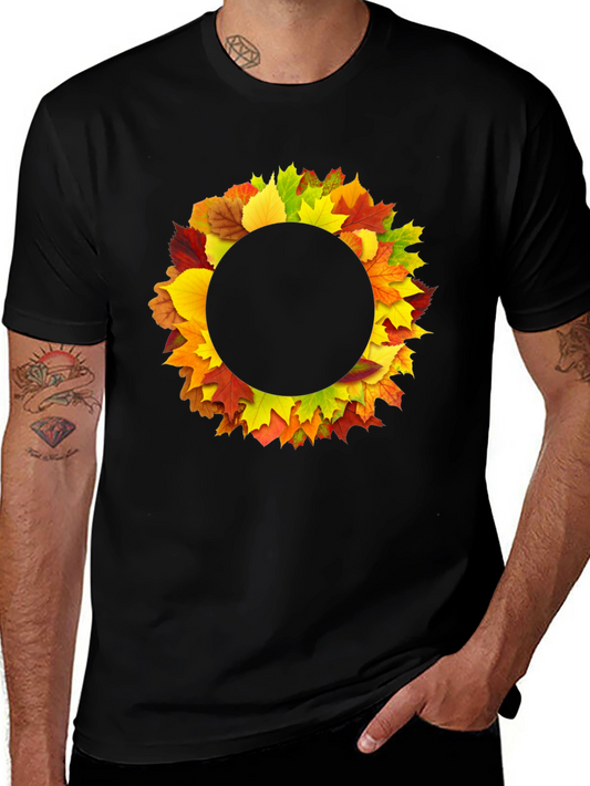 Autumn Leaf Circle T-Shirt - Stylish Fall Apparel