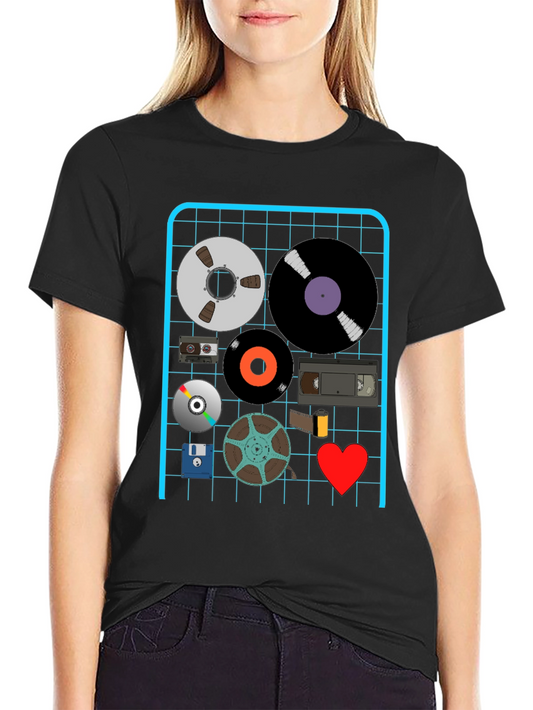 Retro Media Black T-Shirt