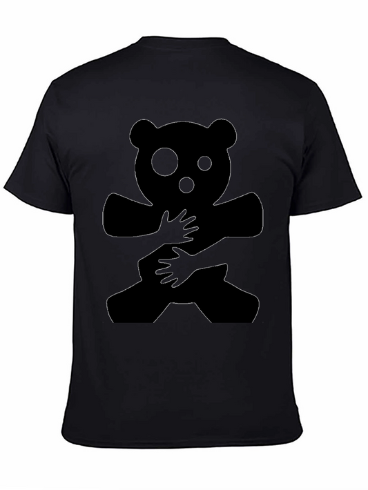 Black Bear Hug Graphic Tee - Mens Casual T-Shirt
