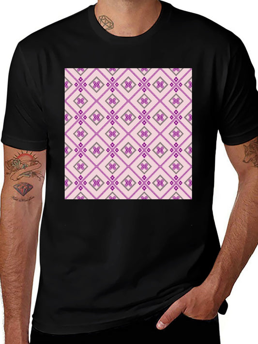 Patterned Crew Neck T-Shirt