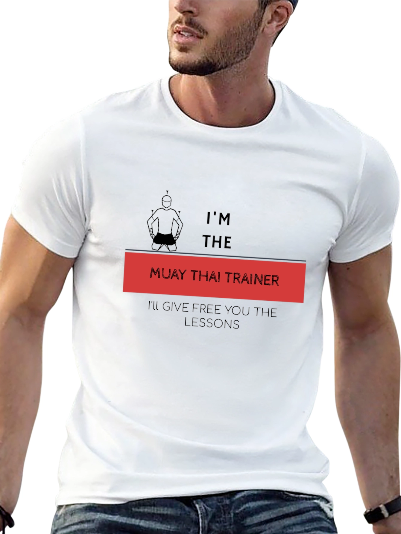 Muay Thai Trainer Graphic T-Shirt - Free Lessons!