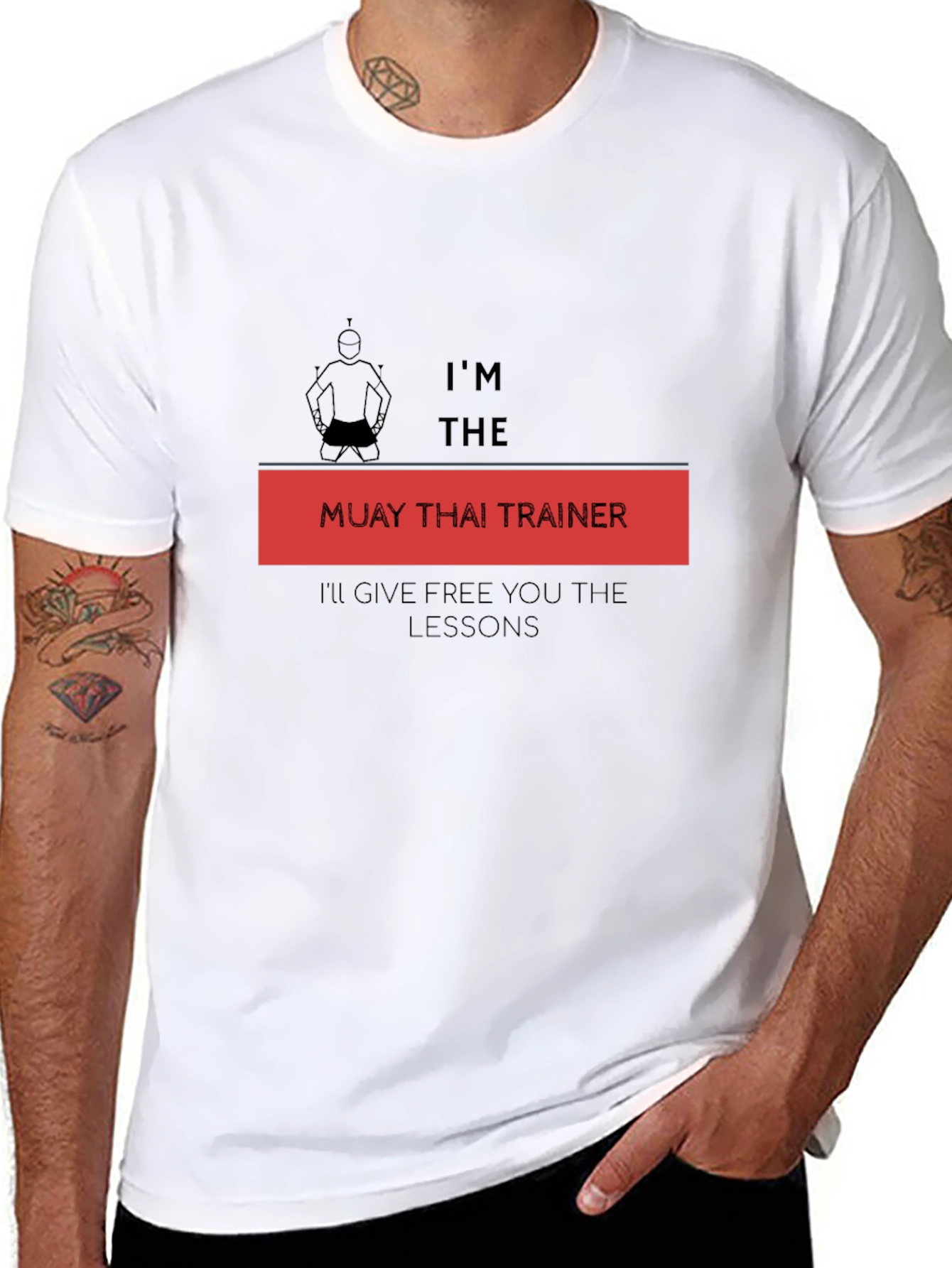 Muay Thai Trainer Graphic T-Shirt - Free Lessons!