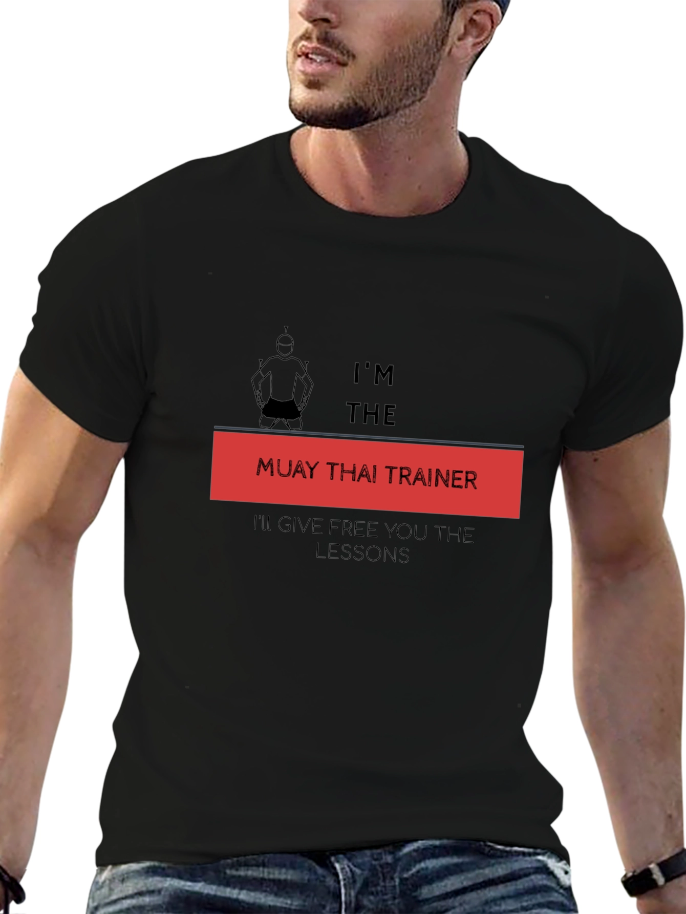 Muay Thai Trainer Graphic T-Shirt - Free Lessons!