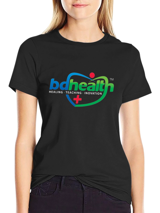 BDHealth Black Cotton T-Shirt - Healing Teaching Innovation