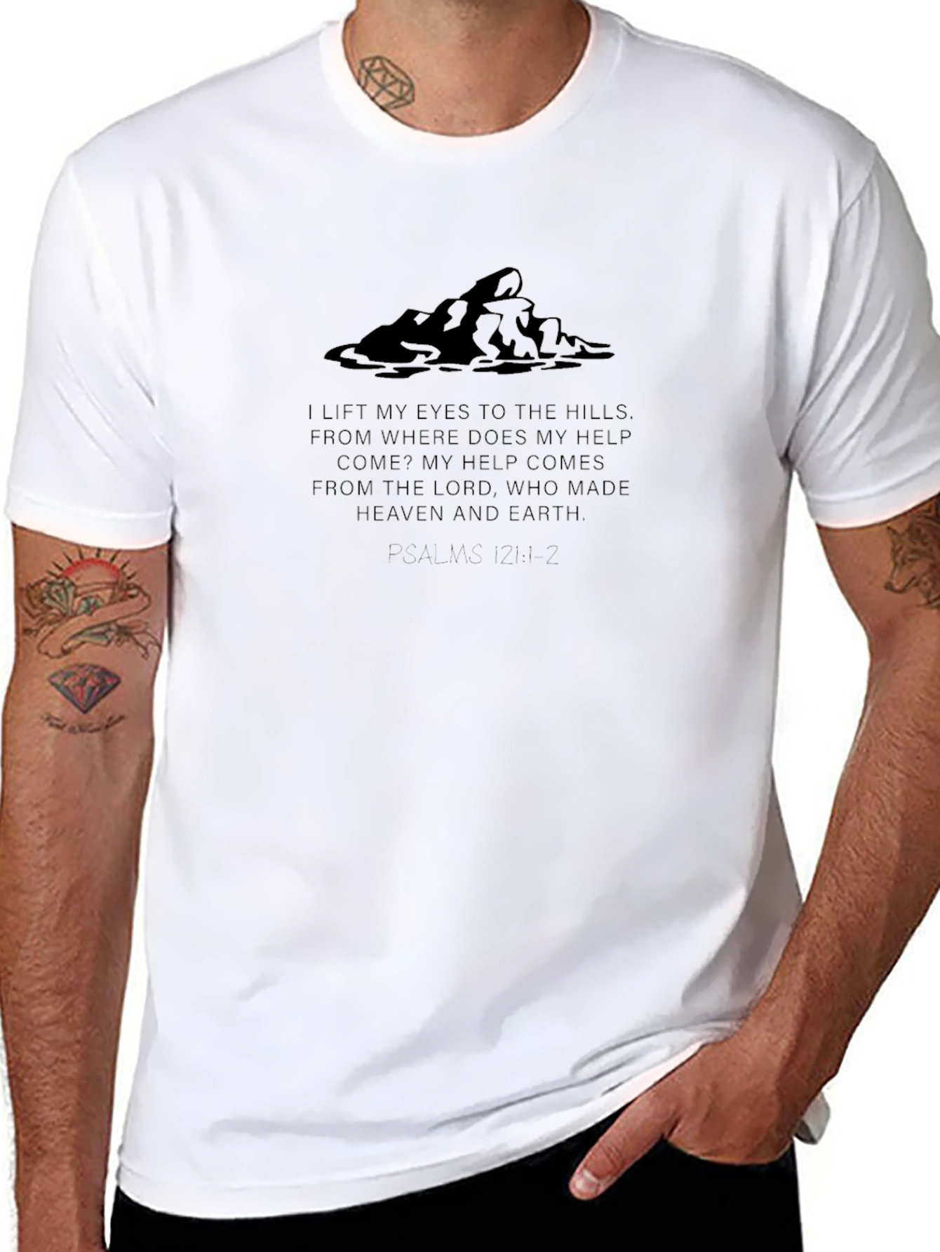 Mountains & Psalm T-Shirt - Christian Apparel