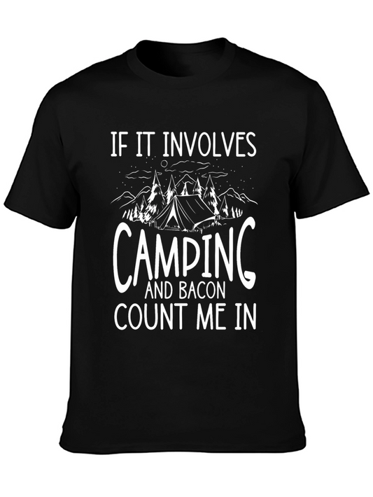 Camping & Bacon T-Shirt - Count Me In!