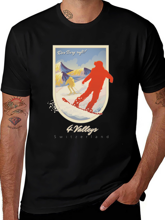 4 Valleys Switzerland Skiing T-Shirt