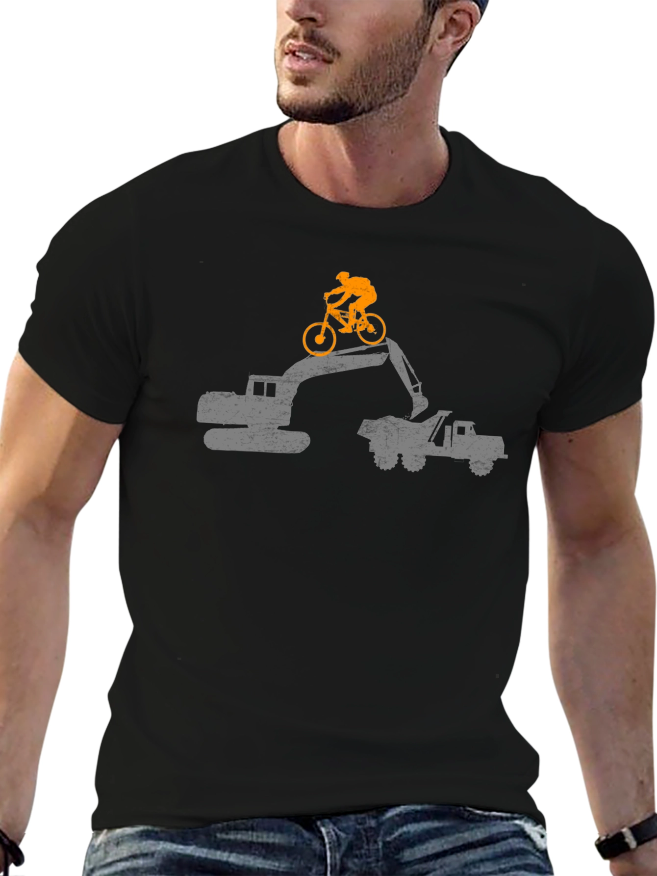 Construction Bike T-Shirt - Black