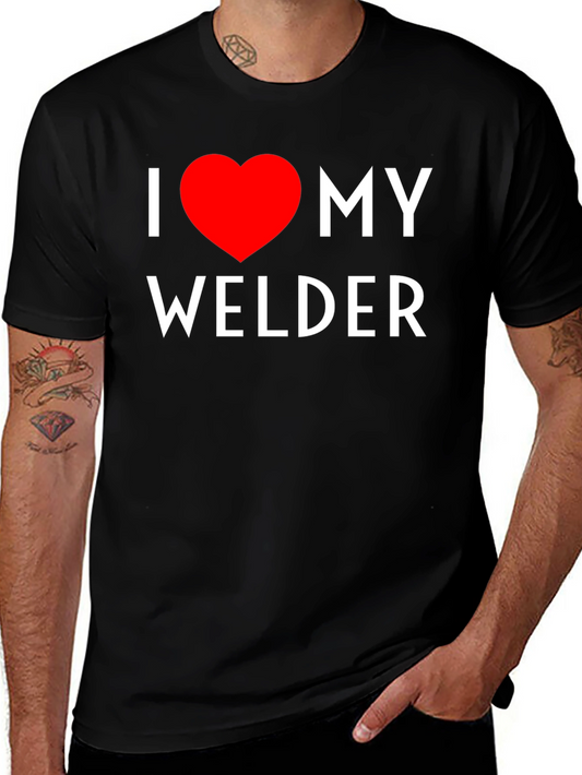 I Heart My Welder Black Graphic T-Shirt