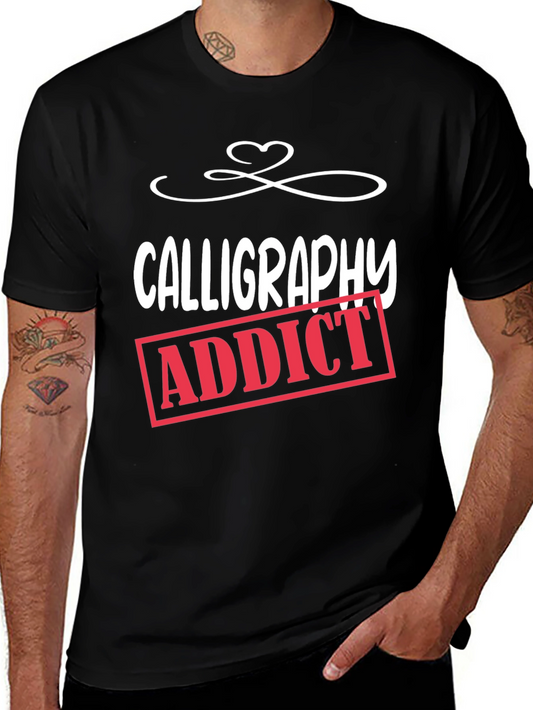 Calligraphy Addict Graphic Tee - Unique Design