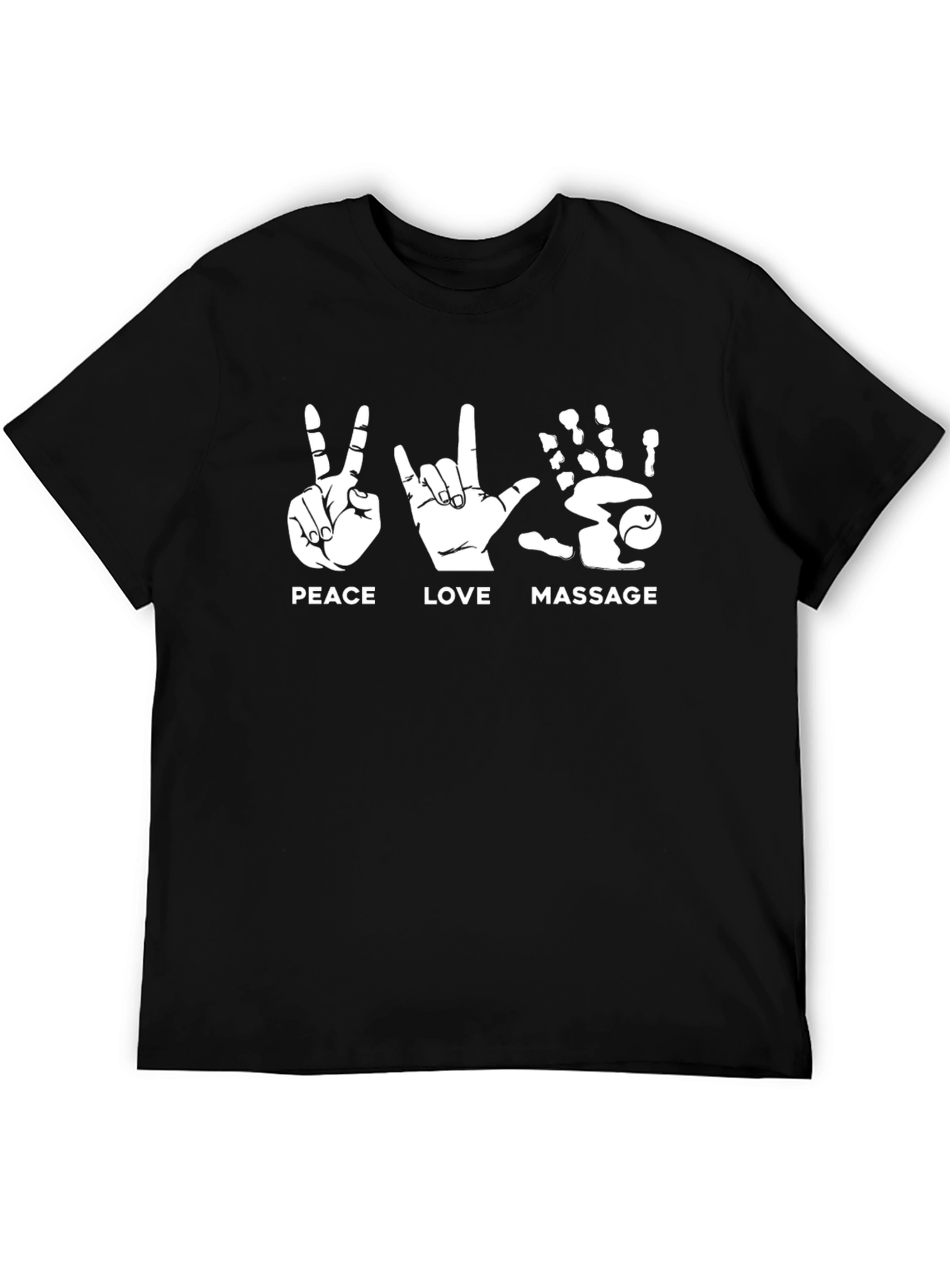 Peace Love Massage T-Shirt Black