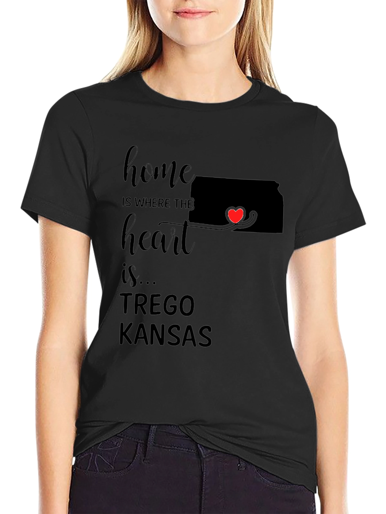 Trego Kansas Home Heart T-Shirt