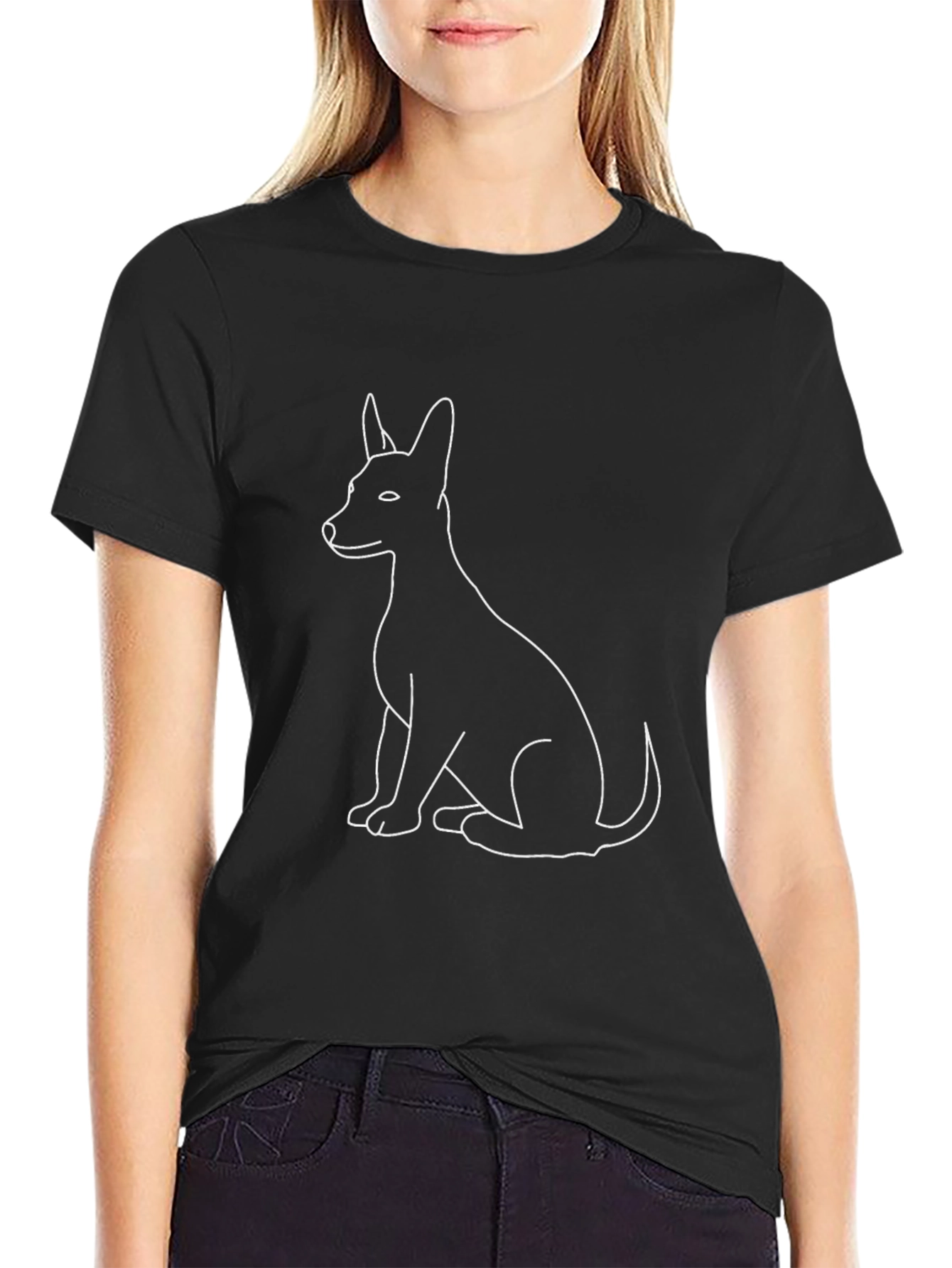 Dog Outline Black T-Shirt