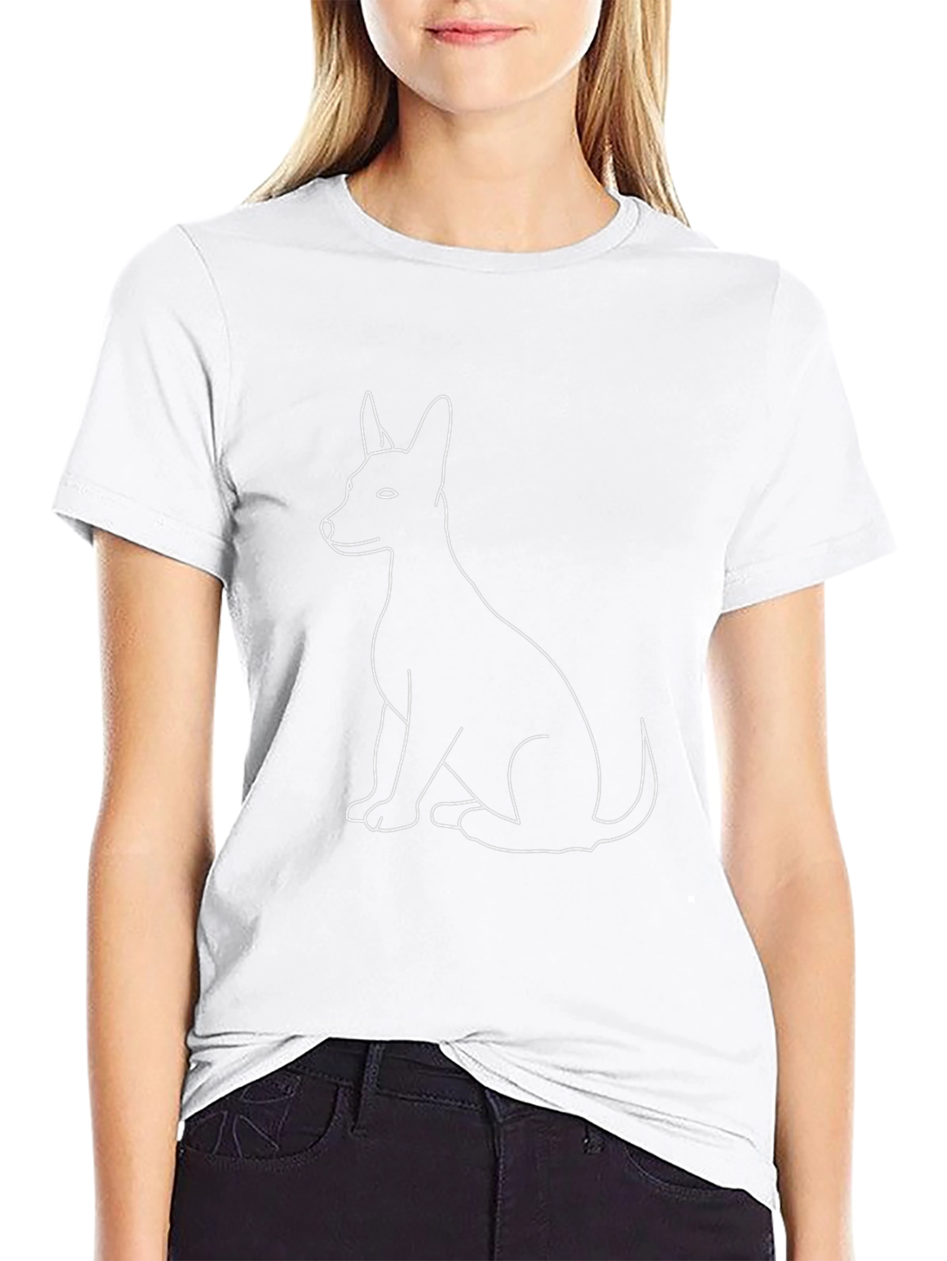 Dog Outline Black T-Shirt