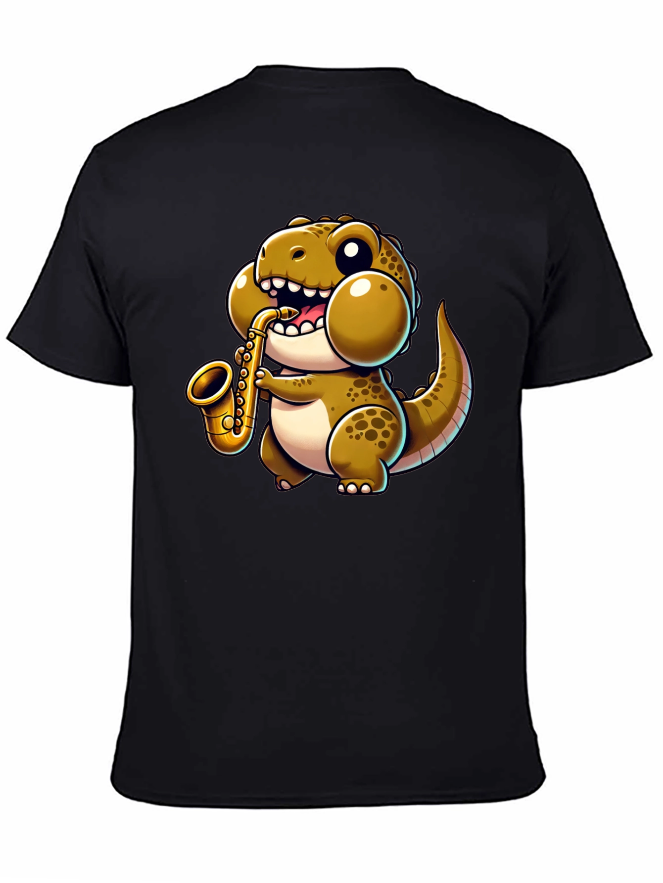 Saxophone Dino T-Shirt - Musical Dinosaur Graphic Tee