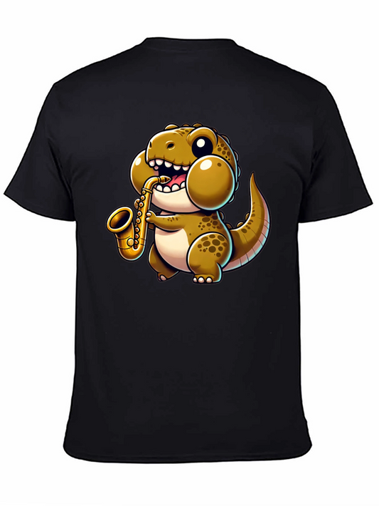 Saxophone Dino T-Shirt - Musical Dinosaur Graphic Tee