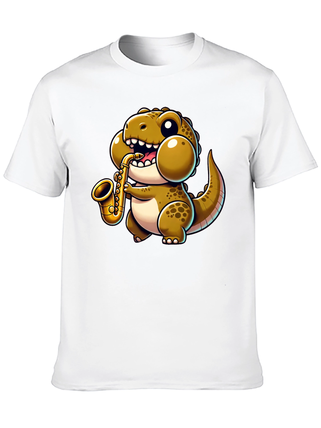 Saxophone Dino T-Shirt - Musical Dinosaur Graphic Tee