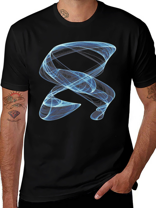 Abstract Swirl Graphic Tee - Modern Design Soft Cotton