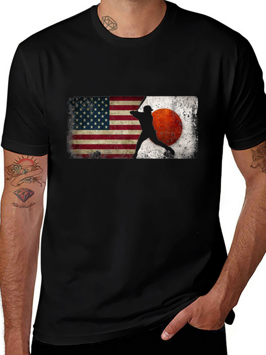 USA Japan Baseball Graphic Tee