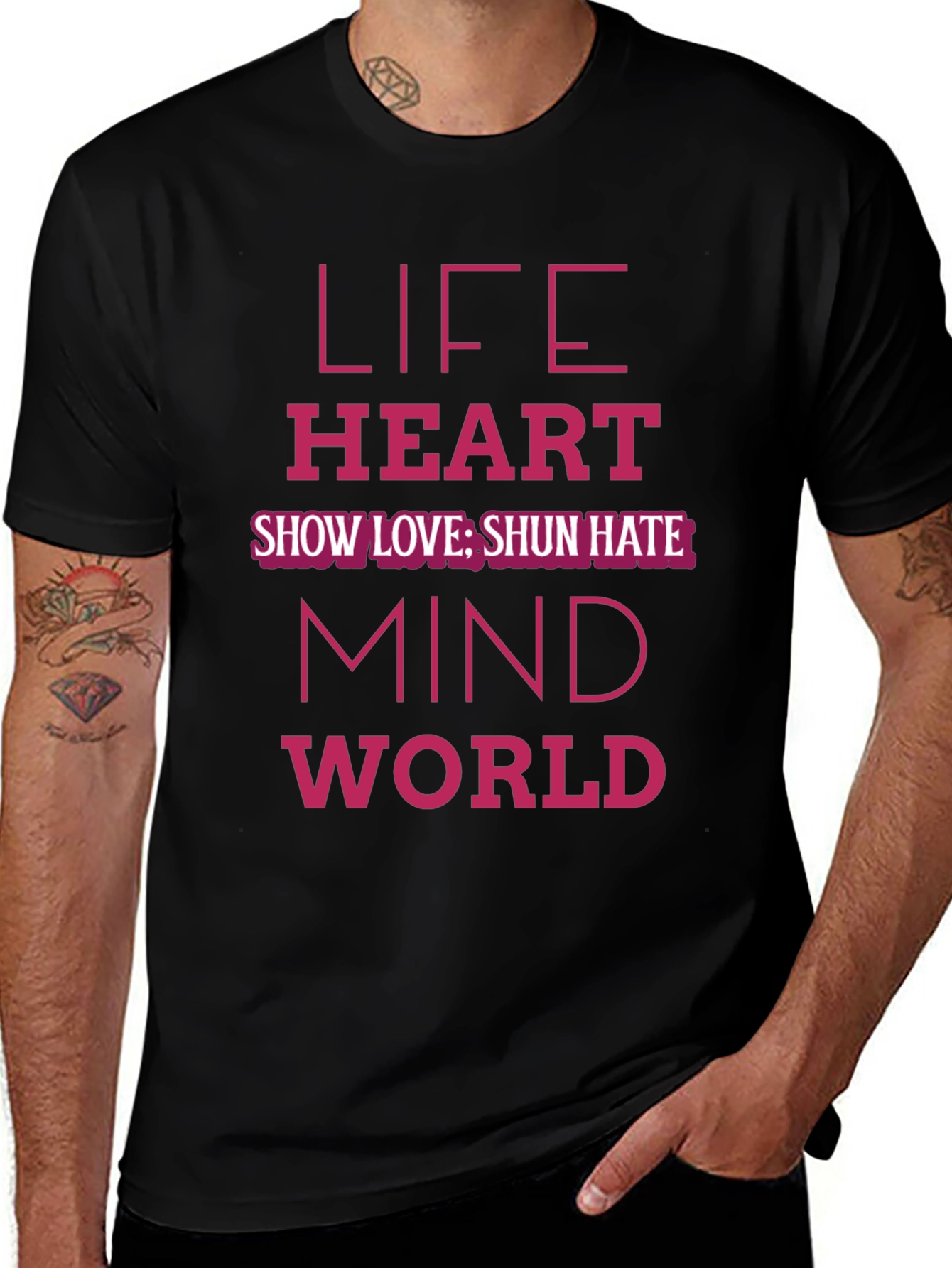 Life Heart Mind World Graphic T-Shirt