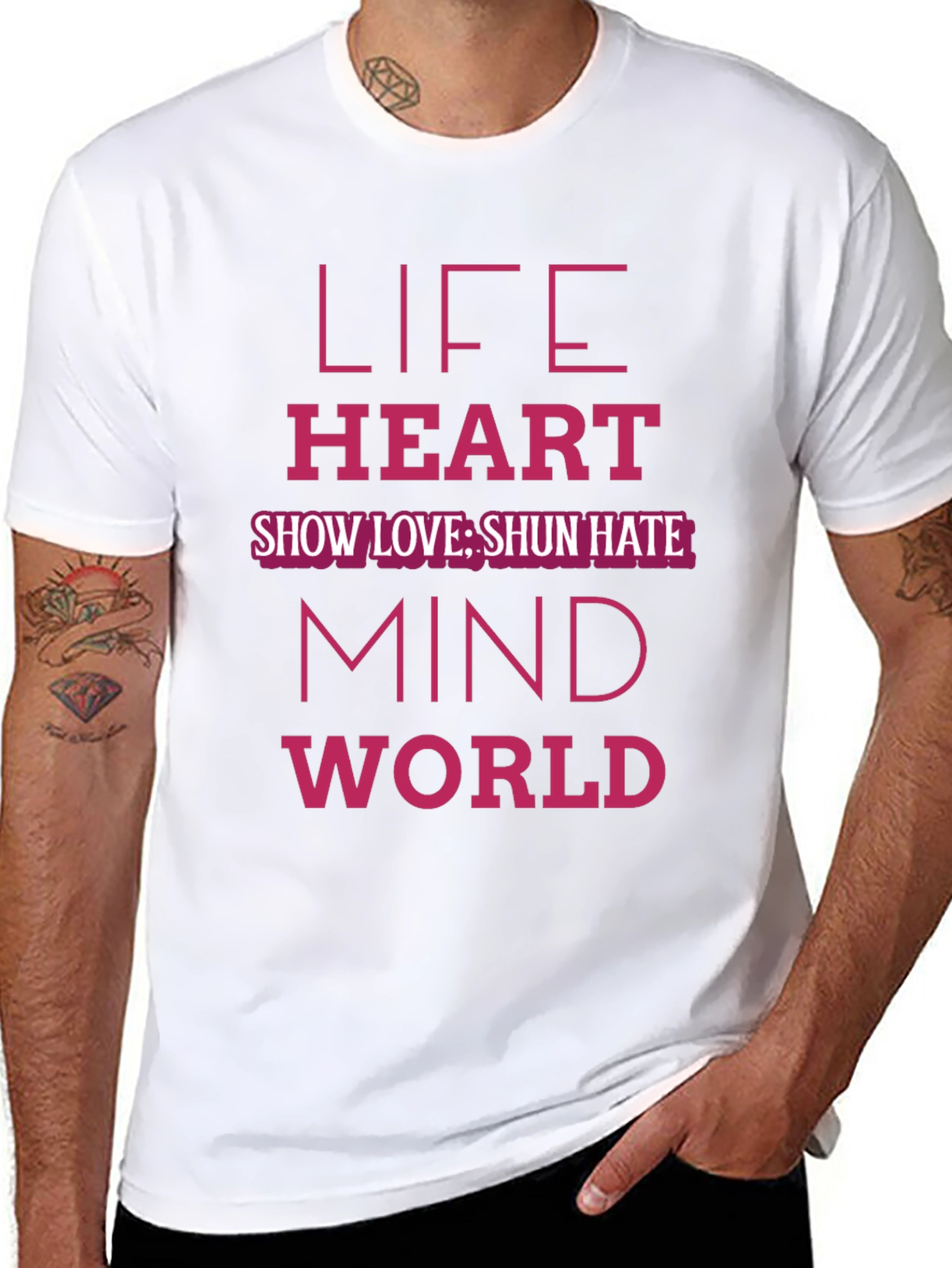 Life Heart Mind World Graphic T-Shirt