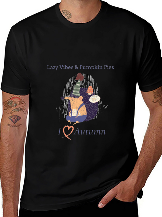 Autumn Hedgehog Graphic T-Shirt