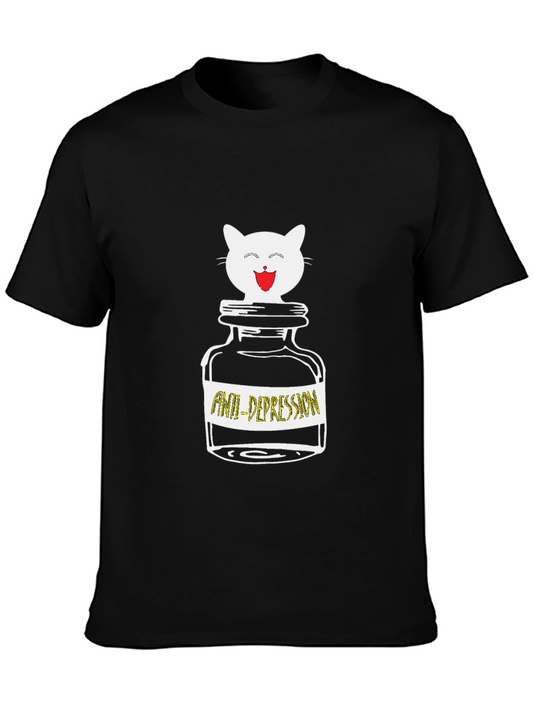 Anti-Depression Cat T-Shirt:  Cute Funny Comfort