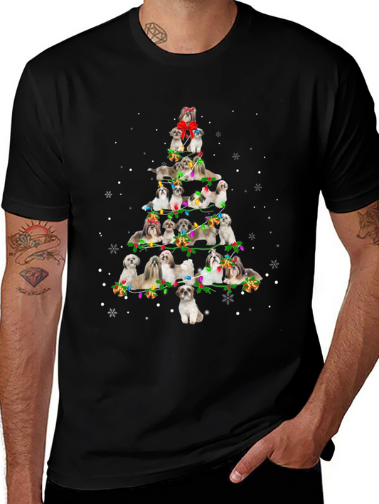 Shih Tzu Christmas Tree Graphic Tee