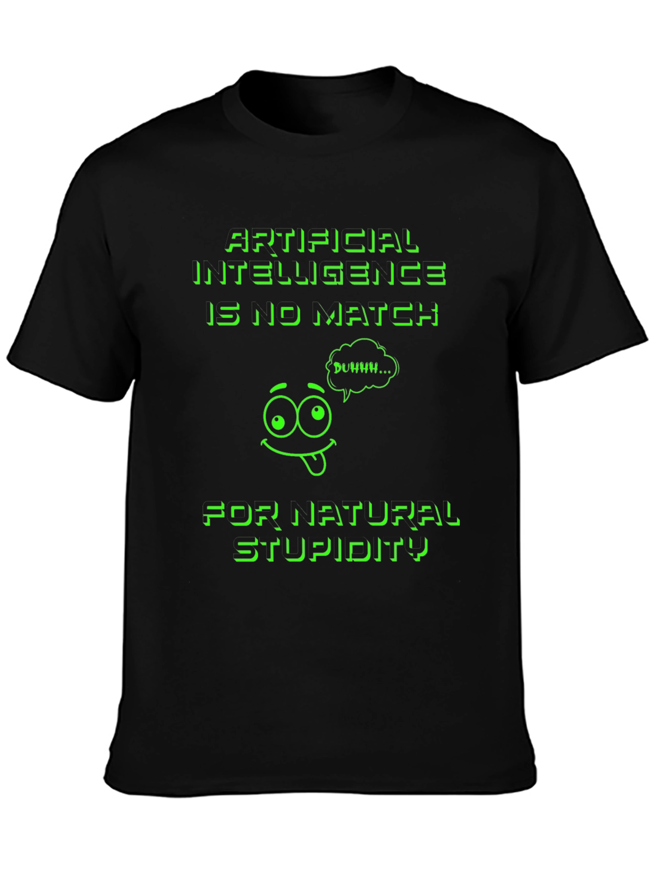 Funny AI vs. Stupidity Graphic T-Shirt