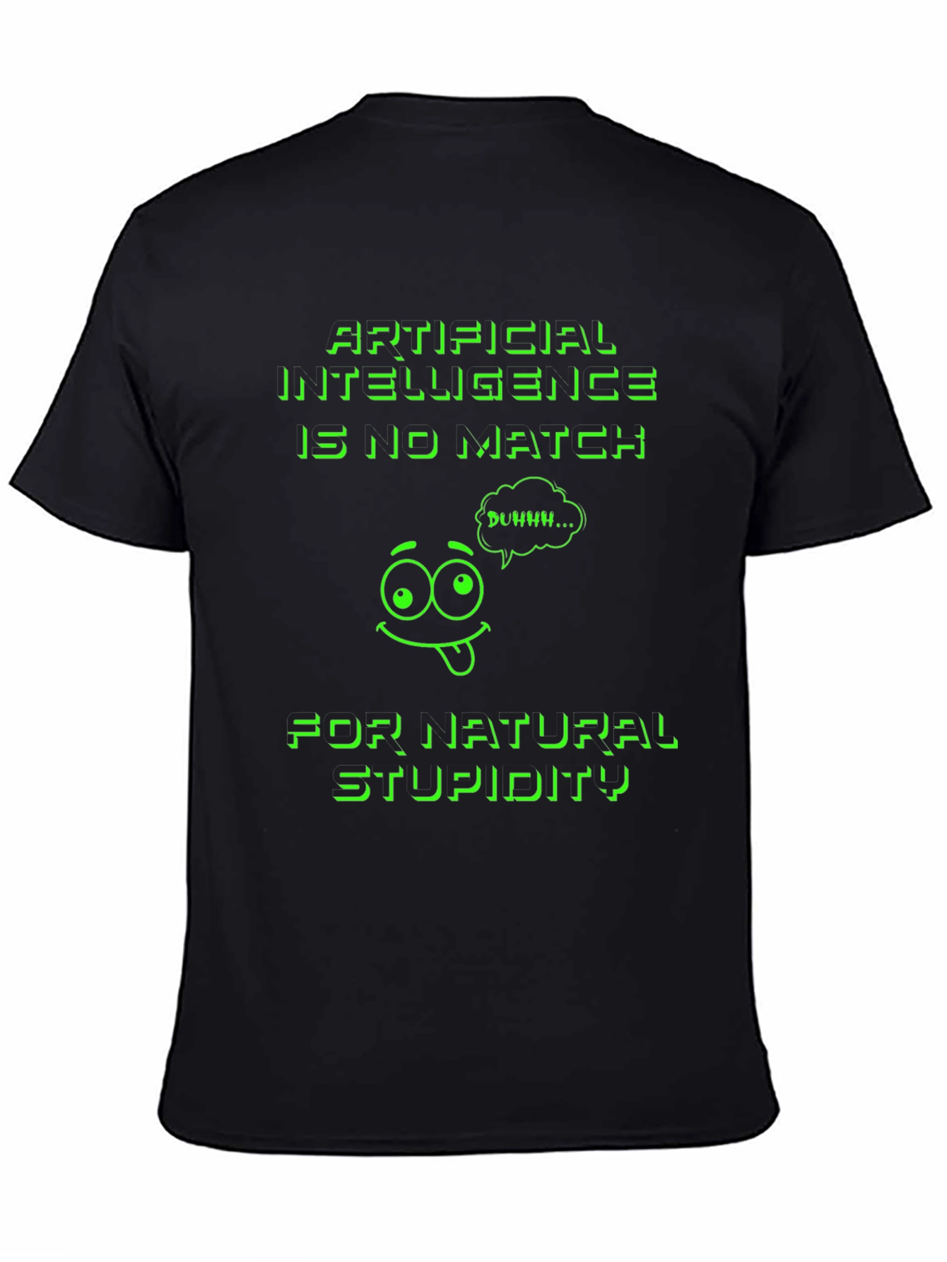 Funny AI vs. Stupidity Graphic T-Shirt