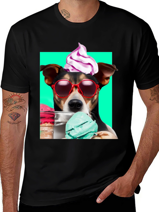 Cool Dog Ice Cream Graphic Tee - Stylish Unisex T-Shirt
