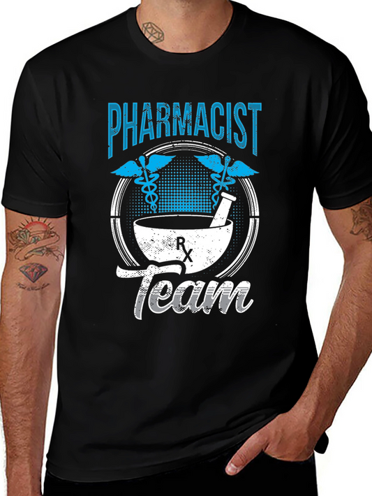 Pharmacist Team T-Shirt - Black Cotton Blend