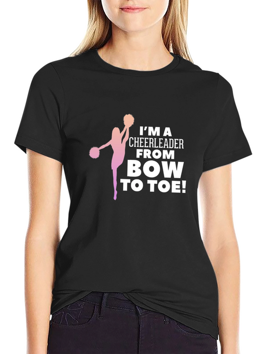 Cheerleader Bow to Toe Black T-Shirt
